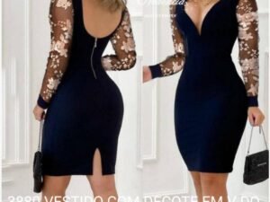 3880 VESTIDO COM DECOTE EM V DO PP AO G5