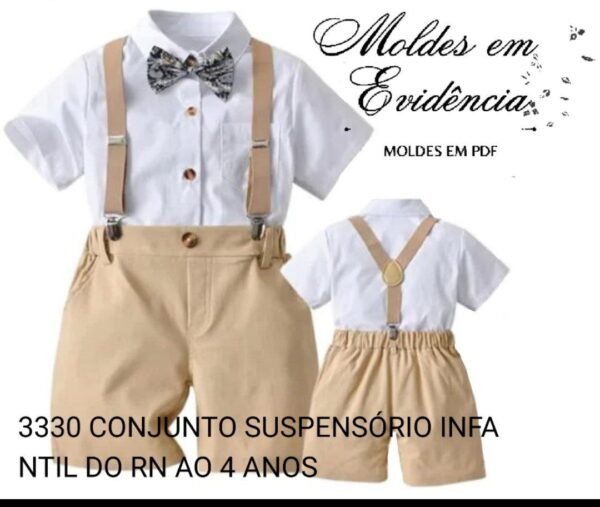 3330 CONJUNTO SUSPENSÓRIO INFANTIL DO RN AO 4 ANOS