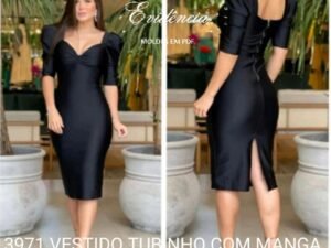 3971 VESTIDO TUBINHO COM MANGA PRINCESA DO P AO G5