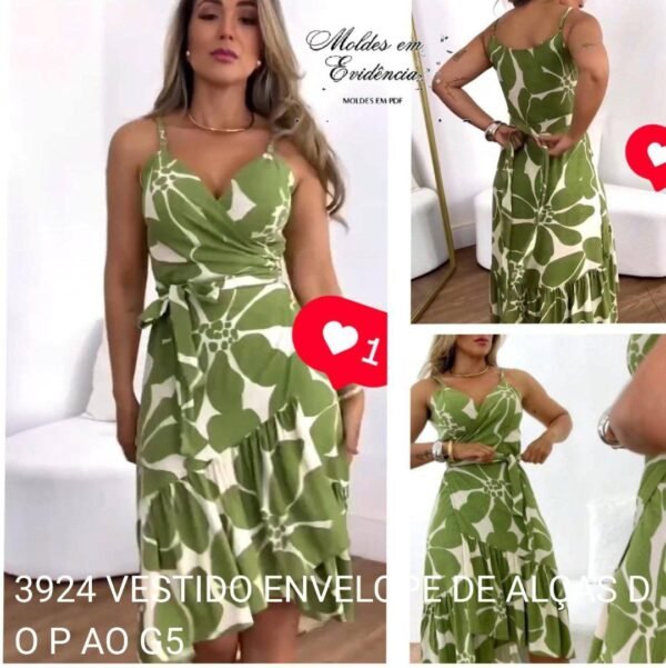 3924 VESTIDO ENVELOPE DE ALÇAS DO P AO G5